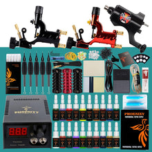 Load image into Gallery viewer, Full Professional Tattoo Kit 3 Tattoo Rotary Machines Gun 20 Colors Inks LCD Power Supply Body Art Makeup Permanent Tattoo Set
