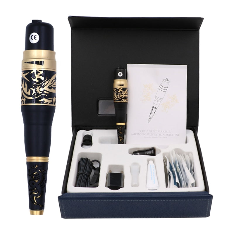 Professional Golden Dragon Permanent Makeup Machine Kits Taiwan Original Eyeliner Lip Cosmetic Tattoo Machine With Tattoo Needle