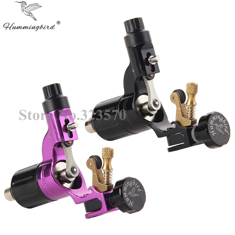 Pro 2pcs Black&Purple Hummingbird V2 Original Swiss Motor Rotary Tattoo Machine Gun kit liner shader for cord
